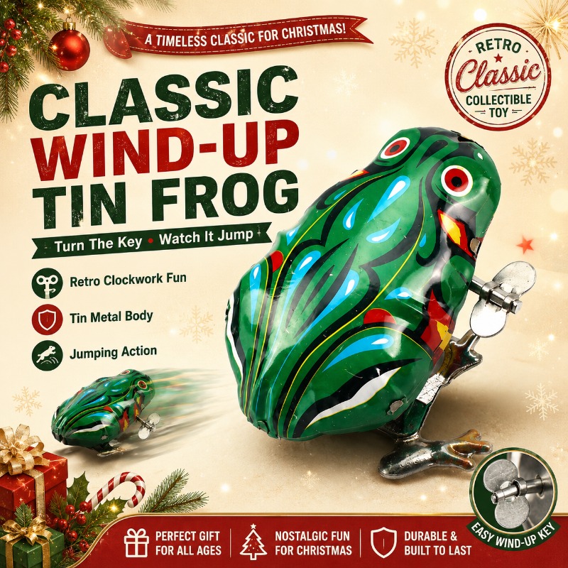 Vintage Toys Collection - Grenouille sauteuse vintage en métal à