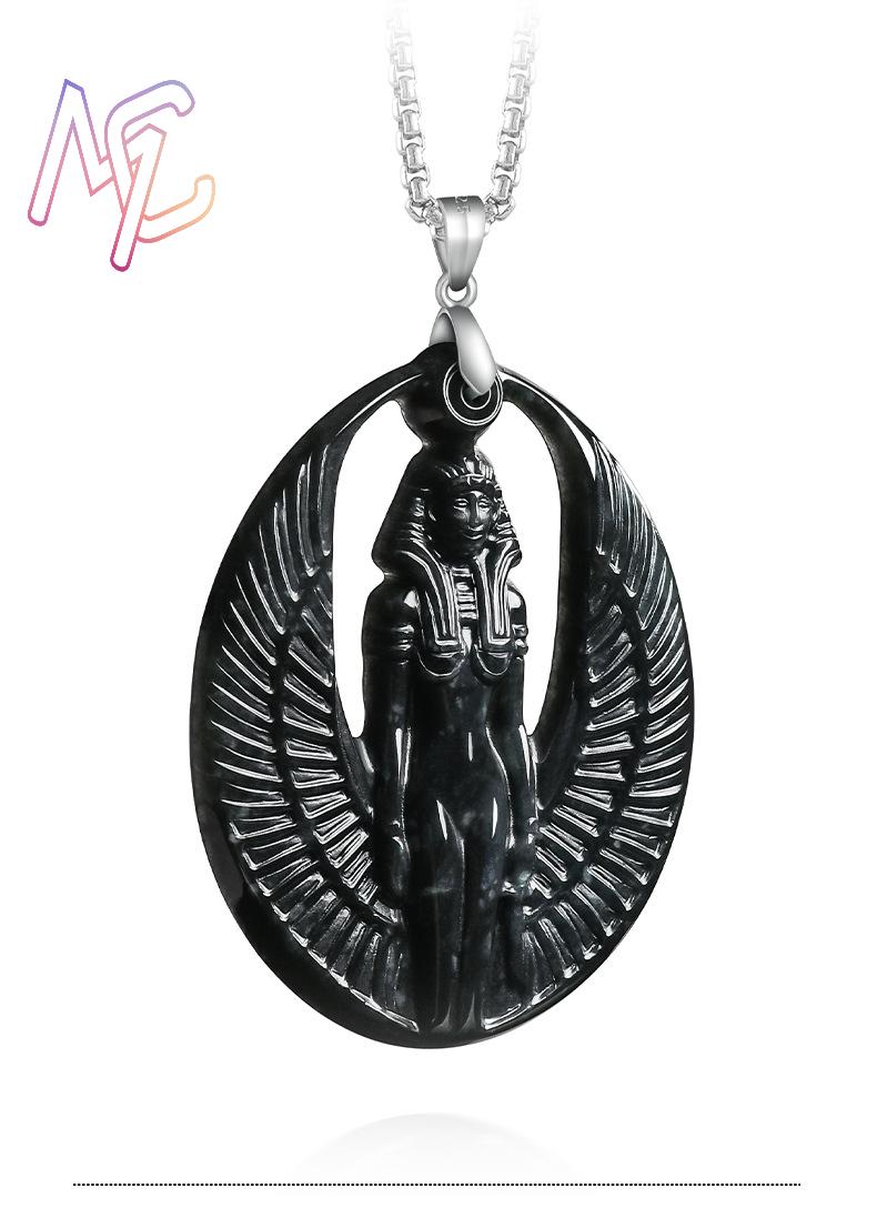 Collier pendentif Isis en jadé - Vintage Necklace avis et prix